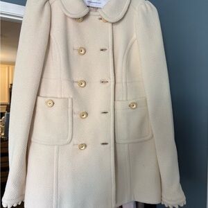 Juicy Couture Cream Double-Breasted Pea Coat
